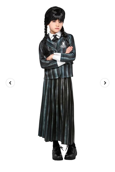 Rubie's Other - Girls Wednesday Addams Nevermore Academy Black School Uniform Costume Medium 7/8